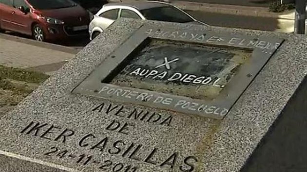 Ikers Denkmal in Móstoles wurde beschmutzt