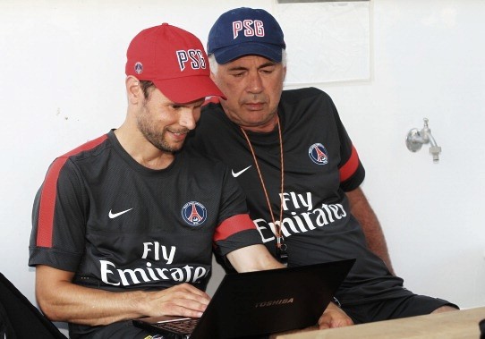 Nick Broad und Carlo Ancelotti