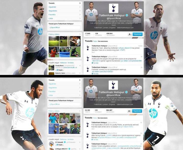 Gareth Bale verschwindet auf dem Twitter-Hintergrundbild der Tottenham Hotspur