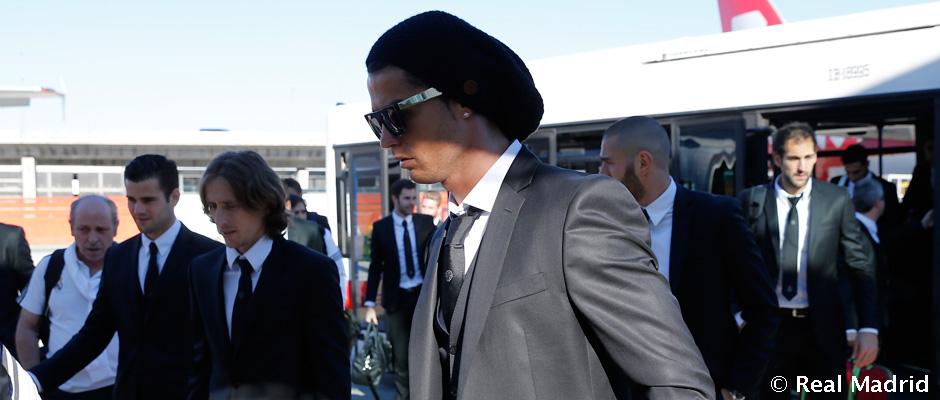 Cristiano Ronaldo von Real Madrid auf dem Weg nach Dortmund Cristiano Ronaldo von Real Madrid auf dem Weg nach Dortmund