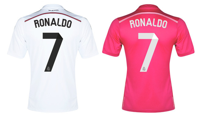 Cristiano Ronaldo Trikot Real Madrid 2014-15 weiß pink Cristiano Ronaldo Trikot Real Madrid 2014-15 weiß pink