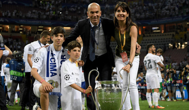 „Zizou“ gewann an seinem 22. Hochzeitstag erstmals die Königsklasse als Trainer- Foto: Matthias Hangst/Getty Images