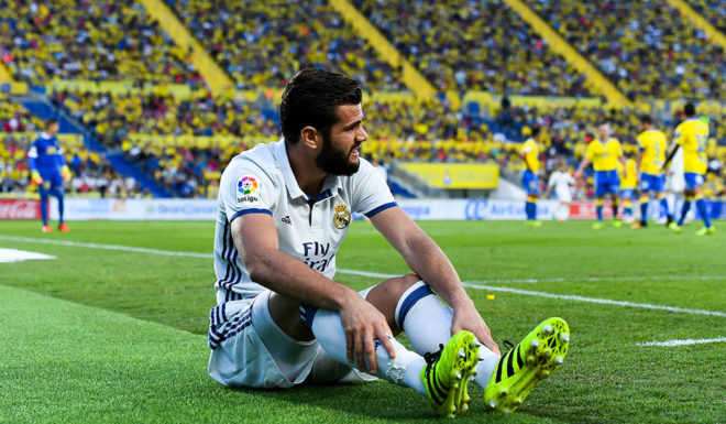 LAS PALMAS, SPAIN - SEPTEMBER 24: Nacho Fernandez of Real Madrid CF reacts on the pitch during the La Liga match between UD Las Palmas and Real Madrid CF on September 24, 2016 in Las Palmas, Spain. (Photo by David Ramos/Getty Images)
