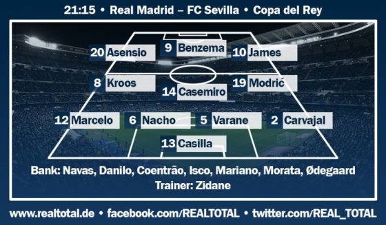 Startelf RM-Sevilla