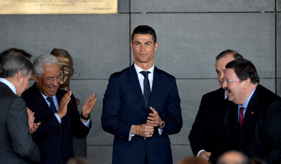 SANTA CRUZ, MADEIRA, PORTUGAL - MARCH 29: Cristiano Ronaldo attend during the ceremony at Madeira Airport to rename it Cristiano Ronaldo Airport on March 29, 2017 in Santa Cruz, Madeira, Portugal. (Photo by Octavio Passos/Getty Images)