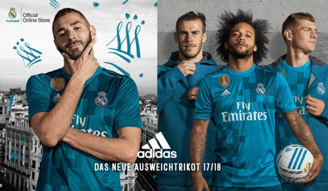 real madrid adidas drittes trikot ausweich 2017-18