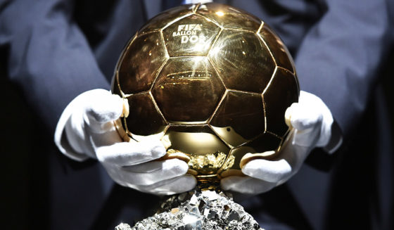 A picture shows the 2014 FIFA Ballon d'Or award ahead of the award ceremony at the Kongresshaus in Zurich on January 12, 2015. AFP PHOTO / FABRICE COFFRINI (Photo credit should read FABRICE COFFRINI/AFP/Getty Images)
