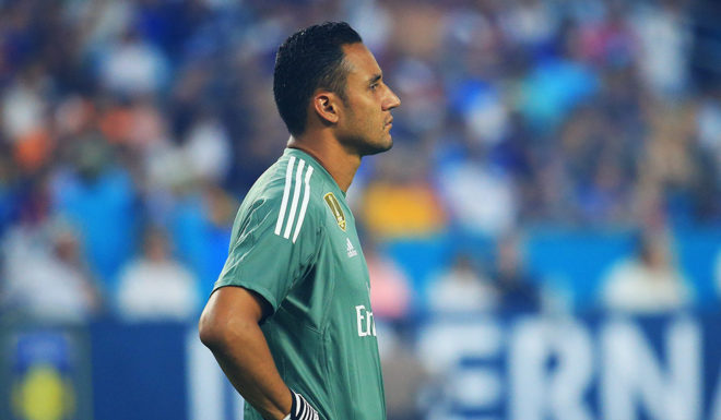 MIAMI GARDENS, FL - JULY 29: Keylor Navas #1 of Real Madrid looks on in the first half against the Barcelona during their International Champions Cup 2017 match at Hard Rock Stadium on July 29, 2017 in Miami Gardens, Florida. (Photo by Chris Trotman/Getty Images)