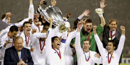Real Madrid gewinnt gegen Bayer 04 Leverkusen 2002 die Champions League