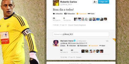 Roberto Carlos und Marcelo unterhalten sich auf Twitter