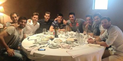 Real Madrid isst zusammen Mittag in einem Restaurant