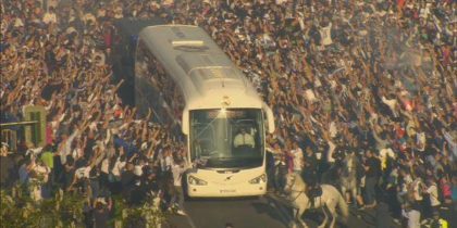real madrid bus empfang bernabeu