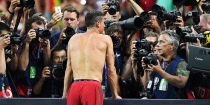 Cristiano Ronaldo Portugal Presse TV Kameras Fotografen Europameisterschaft Star