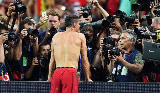 Cristiano Ronaldo Portugal Presse TV Kameras Fotografen Europameisterschaft Star