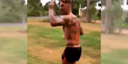 sergio ramos running jogging