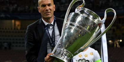 zinedine zidane real madrid champions league pokal trophy