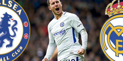 Chelsea's Belgian midfielder Eden Hazard celebrates scoring his team's second goal during the English Premier League football match between West Bromwich Albion and Chelsea at The Hawthorns stadium in West Bromwich, central England, on November 18, 2017. / AFP PHOTO / Roland Harrison / RESTRICTED TO EDITORIAL USE. No use with unauthorized audio, video, data, fixture lists, club/league logos or 'live' services. Online in-match use limited to 75 images, no video emulation. No use in betting, games or single club/league/player publications. / (Photo credit should read ROLAND HARRISON/AFP/Getty Images)