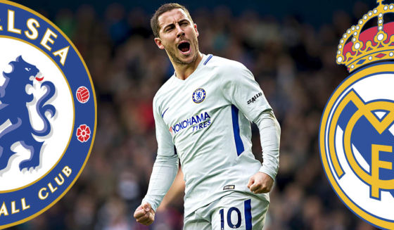 Chelsea's Belgian midfielder Eden Hazard celebrates scoring his team's second goal during the English Premier League football match between West Bromwich Albion and Chelsea at The Hawthorns stadium in West Bromwich, central England, on November 18, 2017. / AFP PHOTO / Roland Harrison / RESTRICTED TO EDITORIAL USE. No use with unauthorized audio, video, data, fixture lists, club/league logos or 'live' services. Online in-match use limited to 75 images, no video emulation. No use in betting, games or single club/league/player publications. / (Photo credit should read ROLAND HARRISON/AFP/Getty Images)