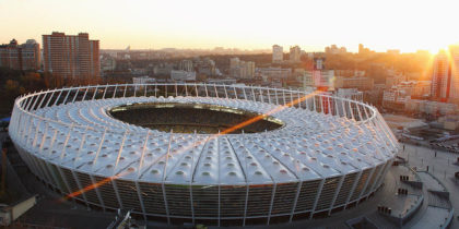 KIEV, UKRAINE - NOVEMBER 09: General view of the Olympic Stadium on November 9, 2011 in Kiev, Ukraine. (Photo by Joern Pollex/Getty Images)