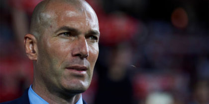 SEVILLE, SPAIN - MAY 09: Head coach Zinedine Zidane of Real Madrid looks on prior to the start the La Liga match between Sevilla FC and Real Madrid at Ramon Sanchez Pizjuan stadium on May 9, 2018 in Seville, Spain. (Photo by Aitor Alcalde/Getty Images)