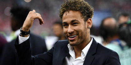 Paris Saint-Germain's Brazilian forward Neymar smiles at the end of the French Cup final football match between Les Herbiers and Paris Saint-Germain (PSG), on May 8, 2018 at the Stade de France in Saint-Denis, outside Paris. (Photo by FRANCK FIFE / AFP) (Photo credit should read FRANCK FIFE/AFP/Getty Images)