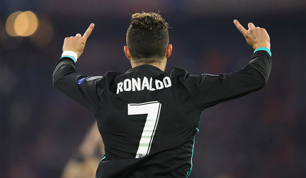 MUNICH, GERMANY - APRIL 25: Cristiano Ronaldo of Real Madrid reacts during the UEFA Champions League Semi Final First Leg match between Bayern Muenchen and Real Madrid at the Allianz Arena on April 25, 2018 in Munich, Germany. (Photo by Alexander Hassenstein/Bongarts/Getty Images)