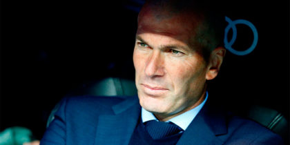 Real Madrid's French coach Zinedine Zidane looks on before the Spanish league football match between Real Madrid and Celta Vigo at the Santiago Bernabeu Stadium in Madrid on May 12, 2018. (Photo by Benjamin CREMEL / AFP) (Photo credit should read BENJAMIN CREMEL/AFP/Getty Images)