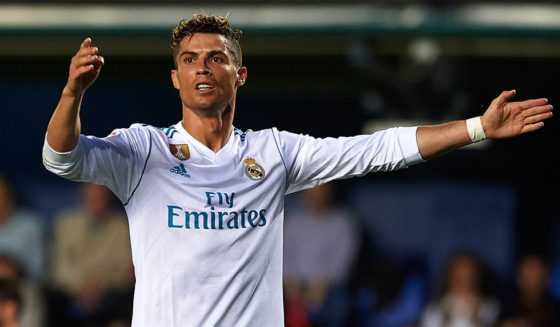VILLARREAL, SPAIN - MAY 19: Cristiano Ronaldo of Real Madrid reacts during the La Liga match between Villarreal and Real Madrid at Estadio de La Ceramica on May 19, 2018 in Villarreal, Spain. (Photo by Manuel Queimadelos Alonso/Getty Images)