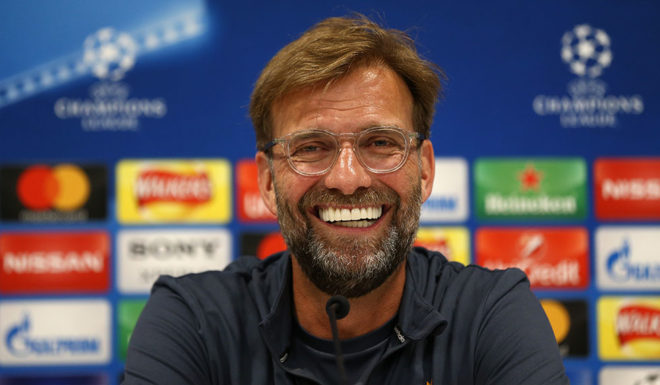 LIVERPOOL, ENGLAND - MAY 21: Jurgen Klopp, Manager of Liverpool speaks with the media during a press conference at Anfield on May 21, 2018 in Liverpool, England. (Photo by Jan Kruger/Getty Images)