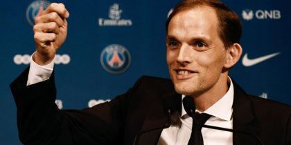 French Ligue 1 football club Paris Saint-Germain's newly appointed coach German Thomas Tuchel speaks during a press conference after being officially presented by the club's president on May 20, 2018 at the Parc des Princes stadium in Paris. (Photo by Philippe LOPEZ / AFP) (Photo credit should read PHILIPPE LOPEZ/AFP/Getty Images)