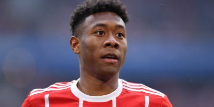 MUNICH, GERMANY - MARCH 10: David Alaba of Bayern Muenchen looks on during the Bundesliga match between FC Bayern Muenchen and Hamburger SV at Allianz Arena on March 10, 2018 in Munich, Germany. (Photo by Sebastian Widmann/Bongarts/Getty Images)