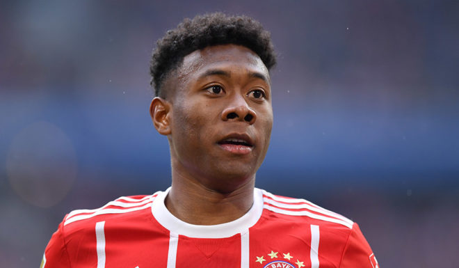 MUNICH, GERMANY - MARCH 10: David Alaba of Bayern Muenchen looks on during the Bundesliga match between FC Bayern Muenchen and Hamburger SV at Allianz Arena on March 10, 2018 in Munich, Germany. (Photo by Sebastian Widmann/Bongarts/Getty Images)