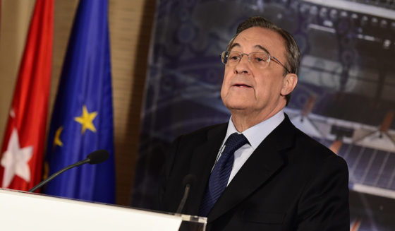 Real Madrid president Florentino Perez gives a press conference at the Santiago Bernabeu stadium in Madrid on May 25, 2015. Perez announced today the sacking of coach Carlo Ancelotti, following a second disappointing season after leading the club to win the Champions League final in his first year. AFP PHOTO/ JAVIER SORIANO (Photo credit should read JAVIER SORIANO/AFP/Getty Images)