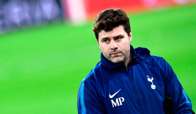 Tottenham's Argentinian coach Mauricio Pochettino looks on during a training session at Allianz Stadium in Turin on February 12, 2018 on the eve of their UEFA Champions League football match against Juventus. / AFP PHOTO / MIGUEL MEDINA (Photo credit should read MIGUEL MEDINA/AFP/Getty Images)