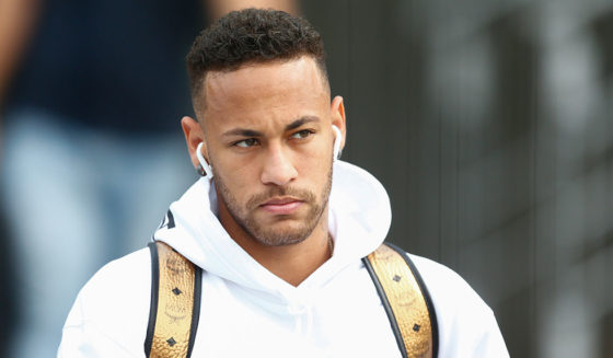 Brazil's forward Neymar leaves his team's hotel in Kazan on July 7, 2018, a day after the five-time champions crashed out of the Russia 2018 World Cup football tournament after a 2-1 quarter-final defeat to Belgium. (Photo by Benjamin CREMEL / AFP) (Photo credit should read BENJAMIN CREMEL/AFP/Getty Images)