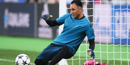 KIEV, UKRAINE - MAY 25: Keylor Navas of Real Madrid makes a save during a Real Madrid training session ahead of the UEFA Champions League Final against Liverpool at NSC Olimpiyskiy Stadium on May 25, 2018 in Kiev, Ukraine. (Photo by Laurence Griffiths/Getty Images)