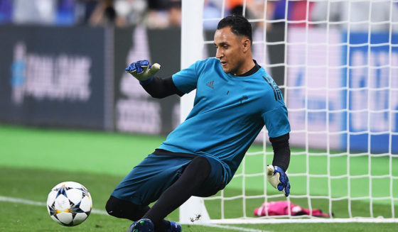KIEV, UKRAINE - MAY 25: Keylor Navas of Real Madrid makes a save during a Real Madrid training session ahead of the UEFA Champions League Final against Liverpool at NSC Olimpiyskiy Stadium on May 25, 2018 in Kiev, Ukraine. (Photo by Laurence Griffiths/Getty Images)
