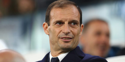 TURIN, ITALY - NOVEMBER 22: Massimiliano Allegri, Coach of Juventus looks on prior to the UEFA Champions League group D match between Juventus and FC Barcelona at Allianz Stadium on November 22, 2017 in Turin, Italy. (Photo by Michael Steele/Getty Images)
