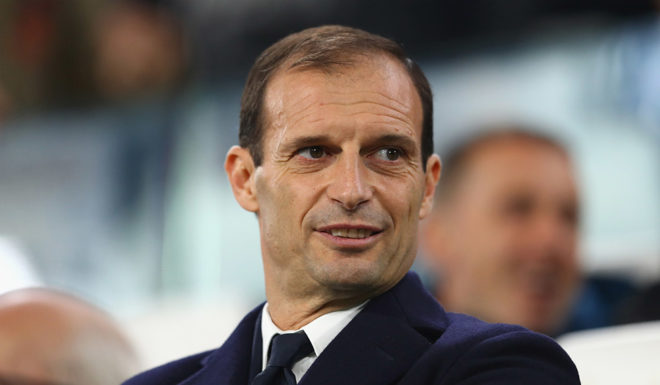 TURIN, ITALY - NOVEMBER 22: Massimiliano Allegri, Coach of Juventus looks on prior to the UEFA Champions League group D match between Juventus and FC Barcelona at Allianz Stadium on November 22, 2017 in Turin, Italy. (Photo by Michael Steele/Getty Images)