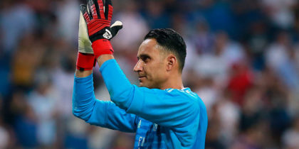 MADRID, SPAIN - AUGUST 11: Goalkeeper Keylor Navas of Real Madrid CF reacts during the Santiago Bernabeu Trophy between Real Madrid CF and AC Milan at Estadio Santiago Bernabeu on August 11, 2018 in Madrid, Spain. (Photo by Gonzalo Arroyo Moreno/Getty Images)