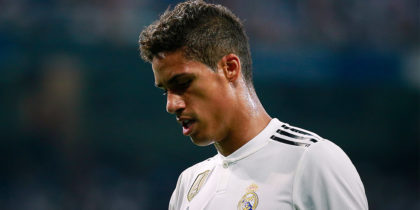 MADRID, SPAIN - AUGUST 11: Raphael Varane of Real Madrid CF in action during the Santiago Bernabeu Trophy between Real Madrid CF and AC Milan at Estadio Santiago Bernabeu on August 11, 2018 in Madrid, Spain. (Photo by Gonzalo Arroyo Moreno/Getty Images)