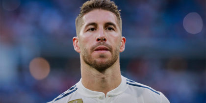 MADRID, SPAIN - AUGUST 11: Sergio Ramos of Real Madrid CF reacts prior to start the Santiago Bernabeu Trophy between Real Madrid CF and AC Milan at Estadio Santiago Bernabeu on August 11, 2018 in Madrid, Spain. (Photo by Gonzalo Arroyo Moreno/Getty Images)