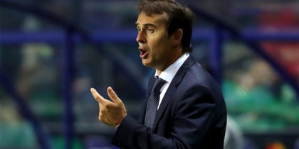 TALLINN, ESTONIA - AUGUST 15: Julen Lopetegui, Manager of Real Madrid looks on during the UEFA Super Cup between Real Madrid and Atletico Madrid at Lillekula Stadium on August 15, 2018 in Tallinn, Estonia. (Photo by Alexander Hassenstein/Getty Images)