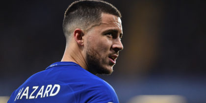 Chelsea's Belgian midfielder Eden Hazard plays during the English Premier League football match between Chelsea and Crystal Palace at Stamford Bridge in London on March 10, 2018. / AFP PHOTO / Glyn KIRK / RESTRICTED TO EDITORIAL USE. No use with unauthorized audio, video, data, fixture lists, club/league logos or 'live' services. Online in-match use limited to 75 images, no video emulation. No use in betting, games or single club/league/player publications. / (Photo credit should read GLYN KIRK/AFP/Getty Images)