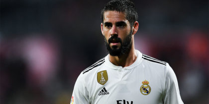 GIRONA, SPAIN - AUGUST 26: Isco Alarcon of Real Madrid CF looks on during the La Liga match between Girona FC and Real Madrid CF at Montilivi Stadium on August 26, 2018 in Girona, Spain. (Photo by David Ramos/Getty Images)