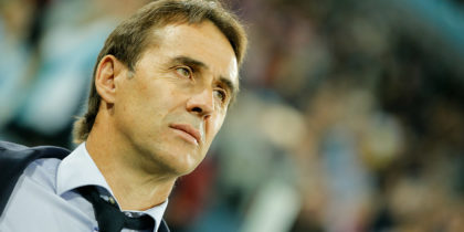 SAINT PETERSBURG, RUSSIA - NOVEMBER 14: Spain national team head coach Julen Lopetegui looks on during Russia and Spain International friendly match on November 14, 2017 at Saint Petersburg Stadium in Saint Petersburg, Russia. (Photo by Epsilon/Getty Images)