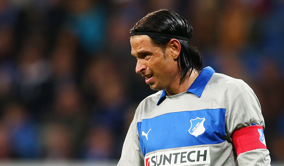 SINSHEIM, GERMANY - OCTOBER 19: Goalkeeper Tim Wiese of Hoffenheim looks on during the Bundesliga match between 1899 Hoffenheim and SpVgg Greuther Fuerth at Rhein-Neckar-Arena on October 19, 2012 in Sinsheim, Germany. (Photo by Alex Grimm/Bongarts/Getty Images)