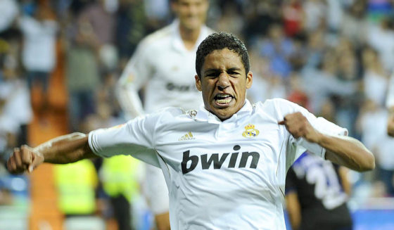 Real Madrid's French defender Raphael Varane celebrates his goal during the Spanish league football match Real Madrid vs Rayo Vallecano on September 24, 2011 ,at the Santiago Bernabeu stadium in Madrid. AFP PHOTO/ PIERRE-PHILIPPE MARCOU (Photo credit should read PIERRE-PHILIPPE MARCOU/AFP/Getty Images)