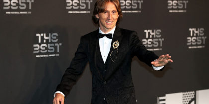 LONDON, ENGLAND - SEPTEMBER 24: Luka Modric of Real Madrid arrives on the Green Carpet ahead of The Best FIFA Football Awards at Royal Festival Hall on September 24, 2018 in London, England. (Photo by Dan Istitene/Getty Images)
