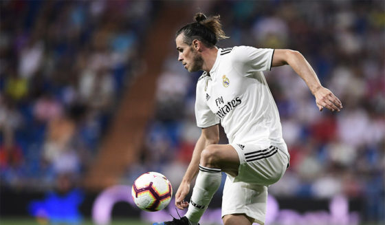 Real Madrid's Welsh forward Gareth Bale controls the ball during the Spanish League football match between Real Madrid and Getafe at the Santiago Bernabeu stadium in Madrid on August 19, 2018. (Photo by JAVIER SORIANO / AFP) (Photo credit should read JAVIER SORIANO/AFP/Getty Images)